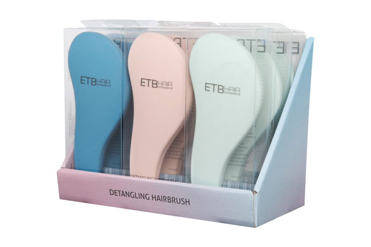 ETB Hair Display cu 9 Perii Profesionale Colorate Pentru DescĂąlcire