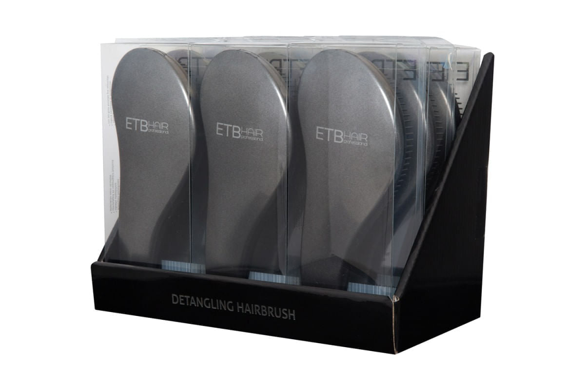 ETB Hair Display cu 9 Perii Profesionale Negre Pentru DescĂąlcire