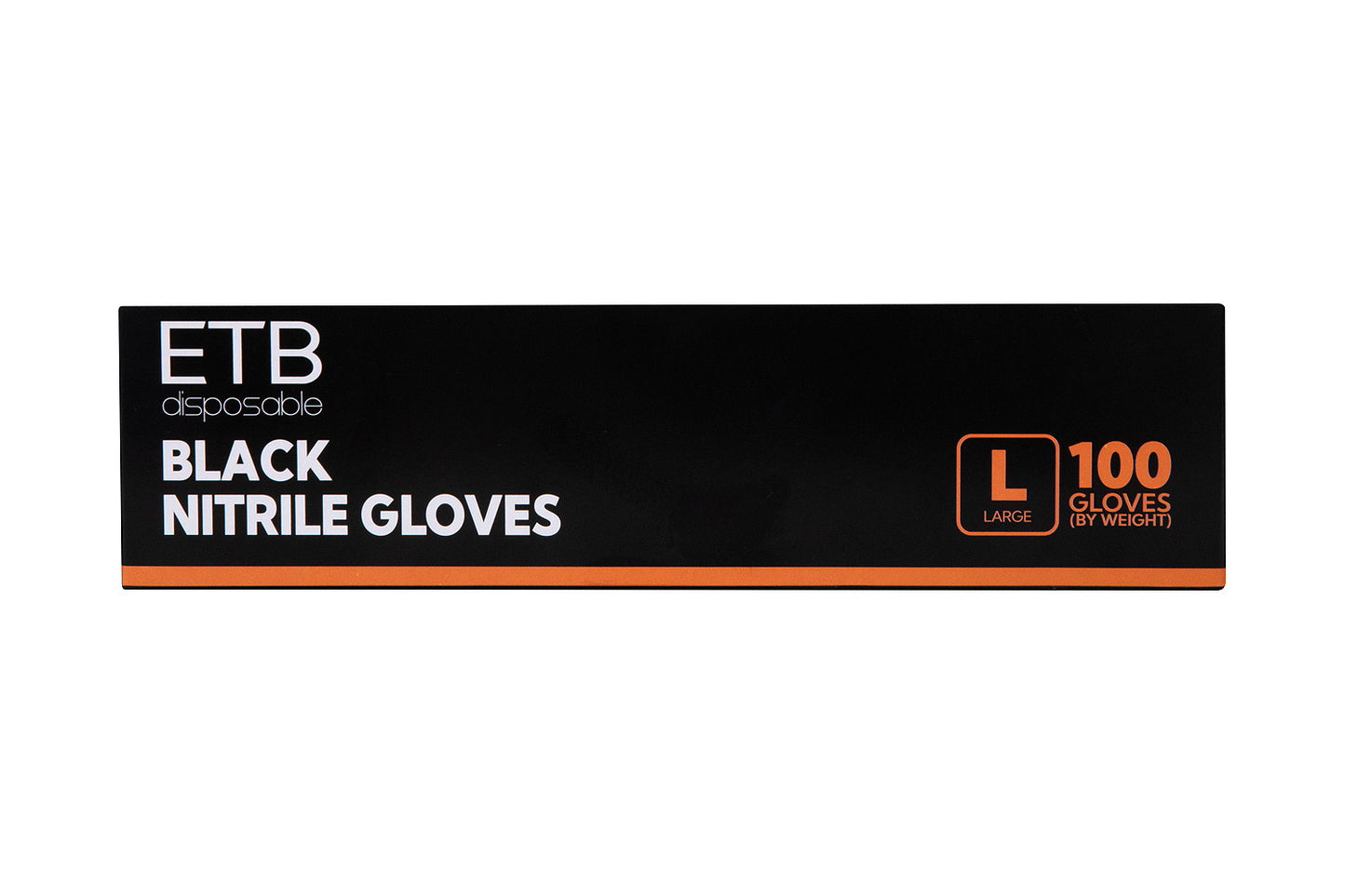 ETB Disposable Black Nitrile Gloves Size L 100pcs