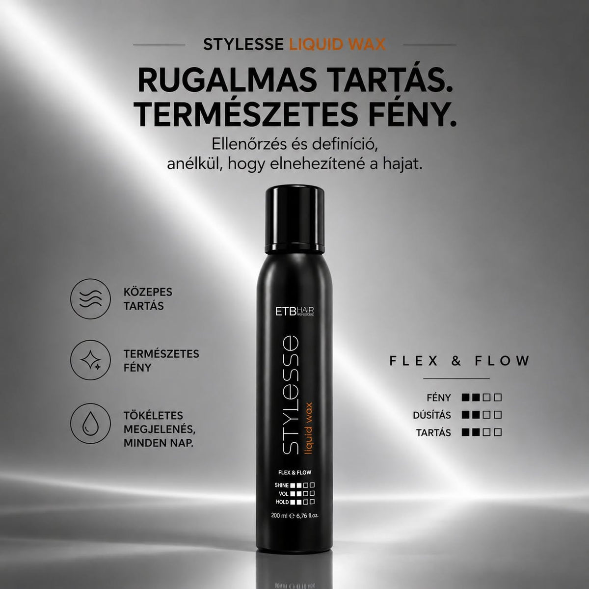 ETB Hair Stylesse Flex & Flow Premium Liquid Wax, 200 ml