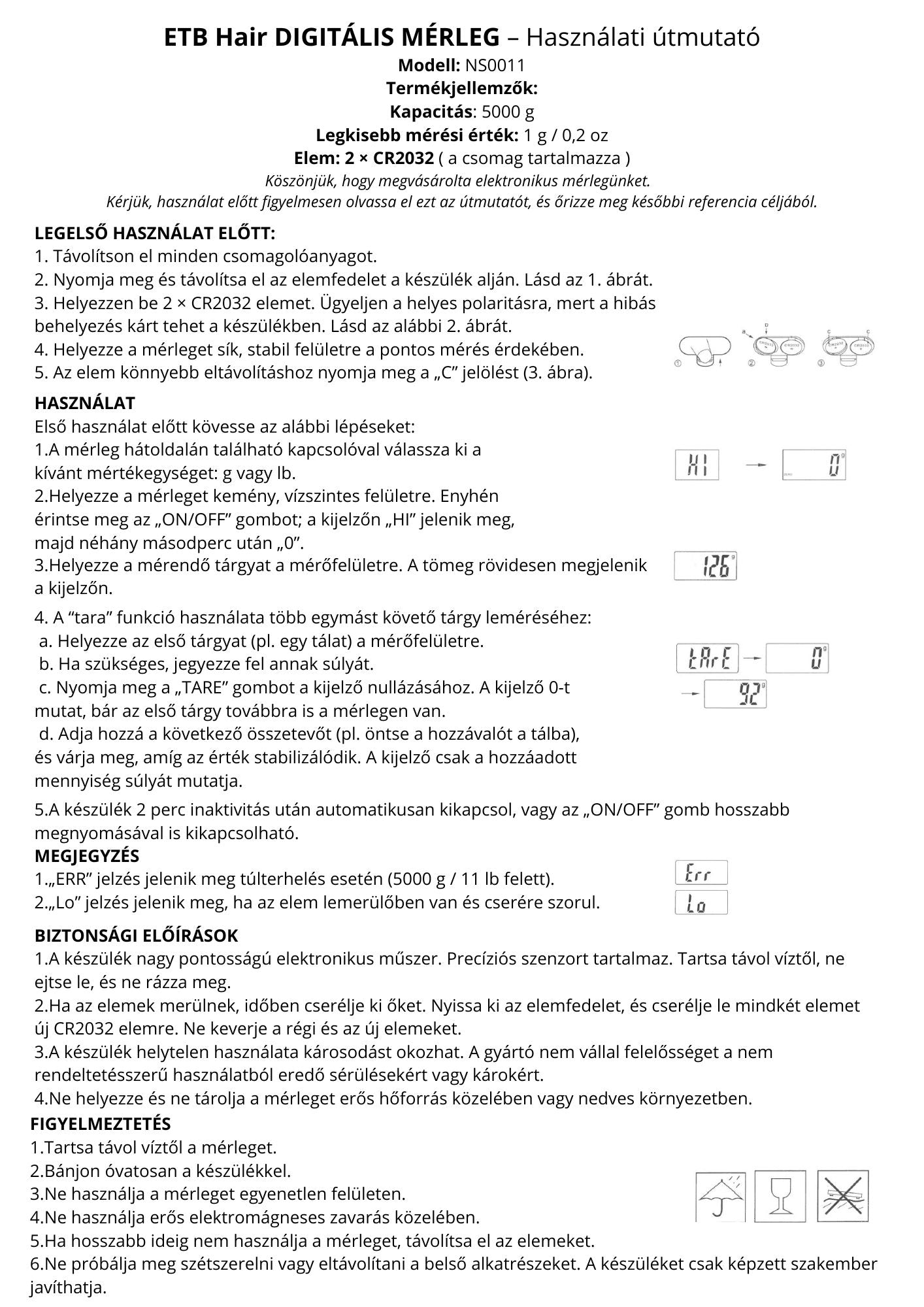 ETB Hair  Cântar Profesional Din Sticlă 5Kg