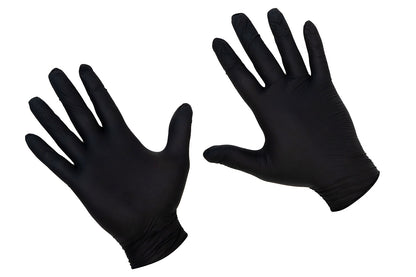 ETB Disposable Black Nitrile Gloves Size M 100pcs