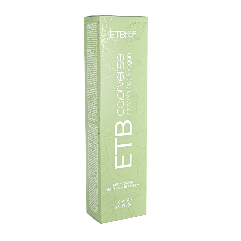 ETB HAIR COLORVERSE AMMONIA-FREE & VEGAN –  PROFESSIONAL PERMANENT HAIR COLOR 1.0, BLACK, 100 ML