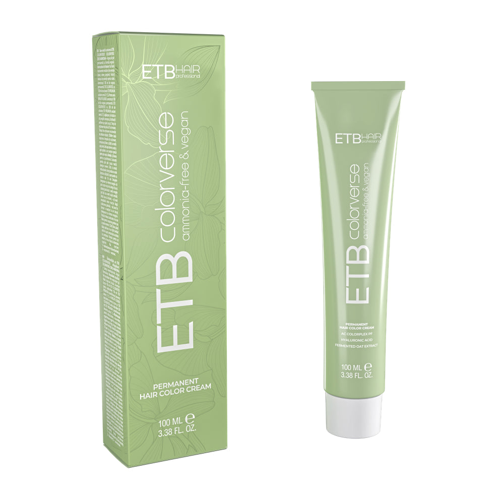 ETB HAIR COLORVERSE AMMONIA-FREE & VEGAN –  PROFESSIONAL PERMANENT HAIR COLOR 1.0, BLACK, 100 ML