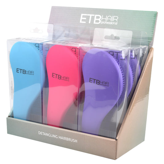 ETB HAIR PROFESSIONAL DETANGLING BRUSHES COLLECTION PINK, BLUE, LAVENDER, MIX, 9 PCS

