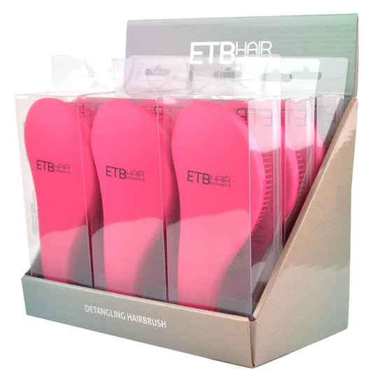 ETB HAIR PROFESSIONAL DETANGLING BRUSHES COLLECTION, PINK, 9 PCS
