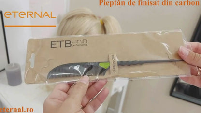 ETB Hair Pieptăn Profesional Pentru Finisaj  Din Carbon / Galben